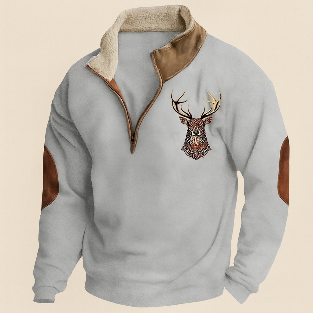Christos™ | Pullover mit Hirsch-Detail