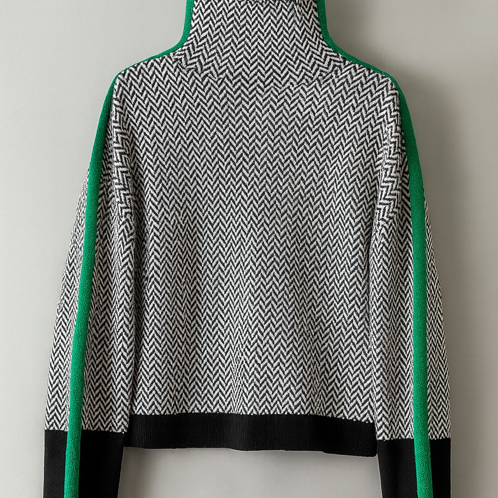 Marieke™ | Rollkragenpullover mit auffälligen Kontraststreifen