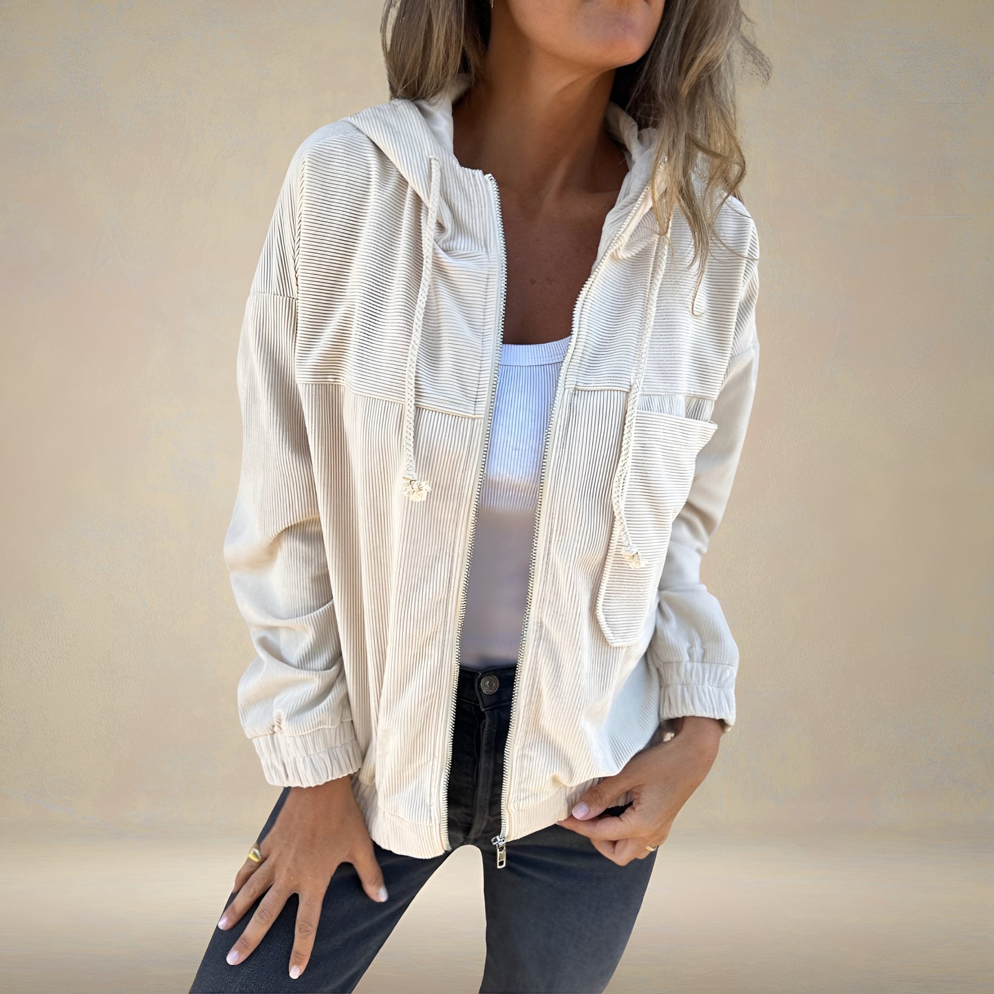 Elise™ | Weiche Jacke mit Kapuze und Reißverschluss