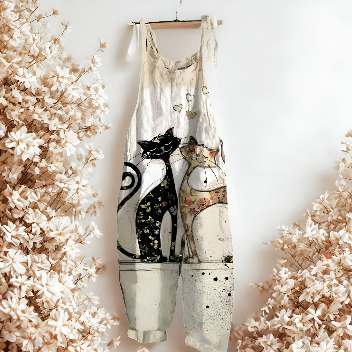 Lotte™ | Ärmelloser Jumpsuit mit verspieltem Natur-Print