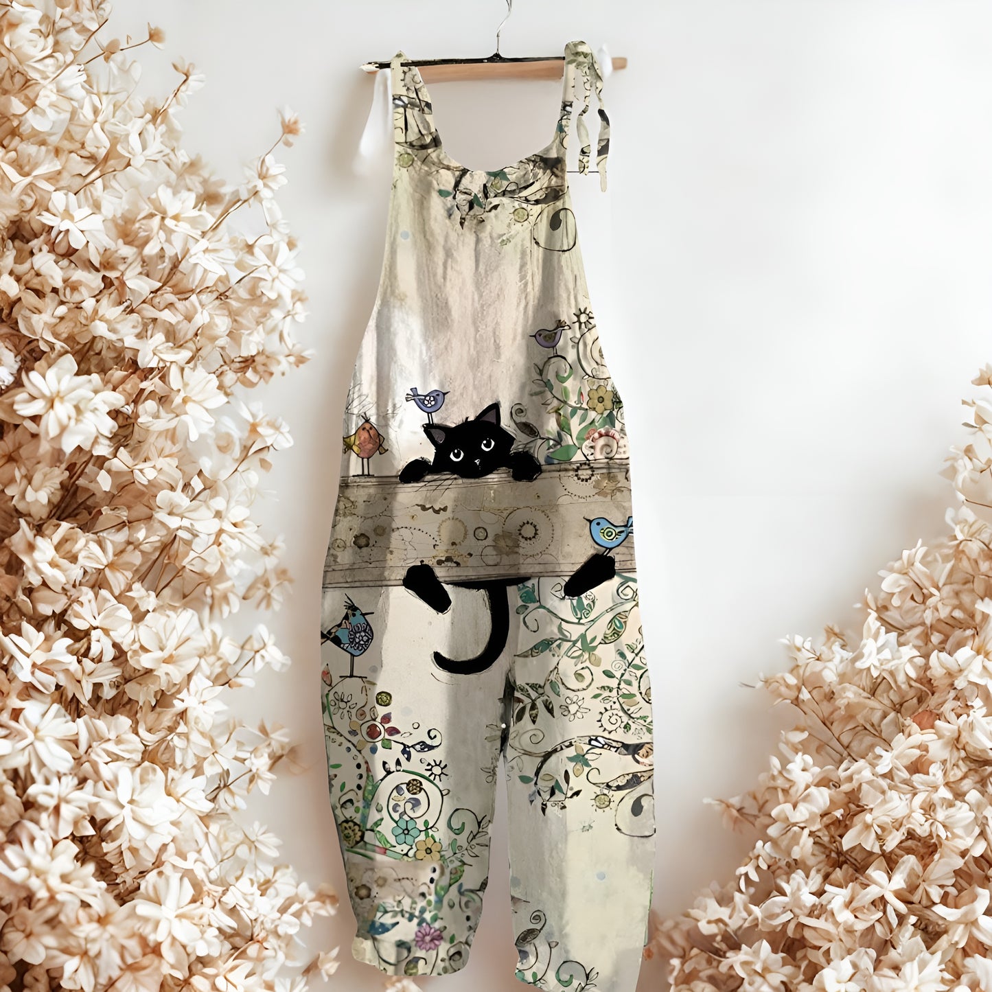 Lotte™ | Ärmelloser Jumpsuit mit verspieltem Natur-Print