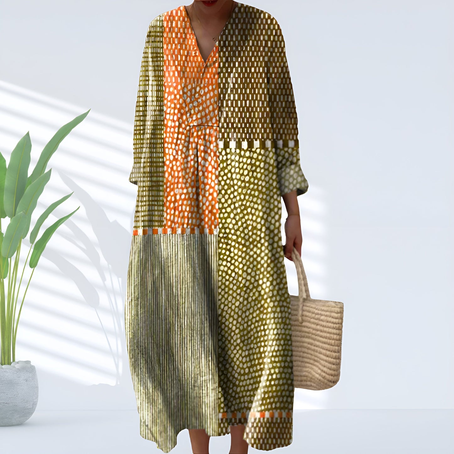 Nina™ | Luftiges Maxikleid mit Mustermix