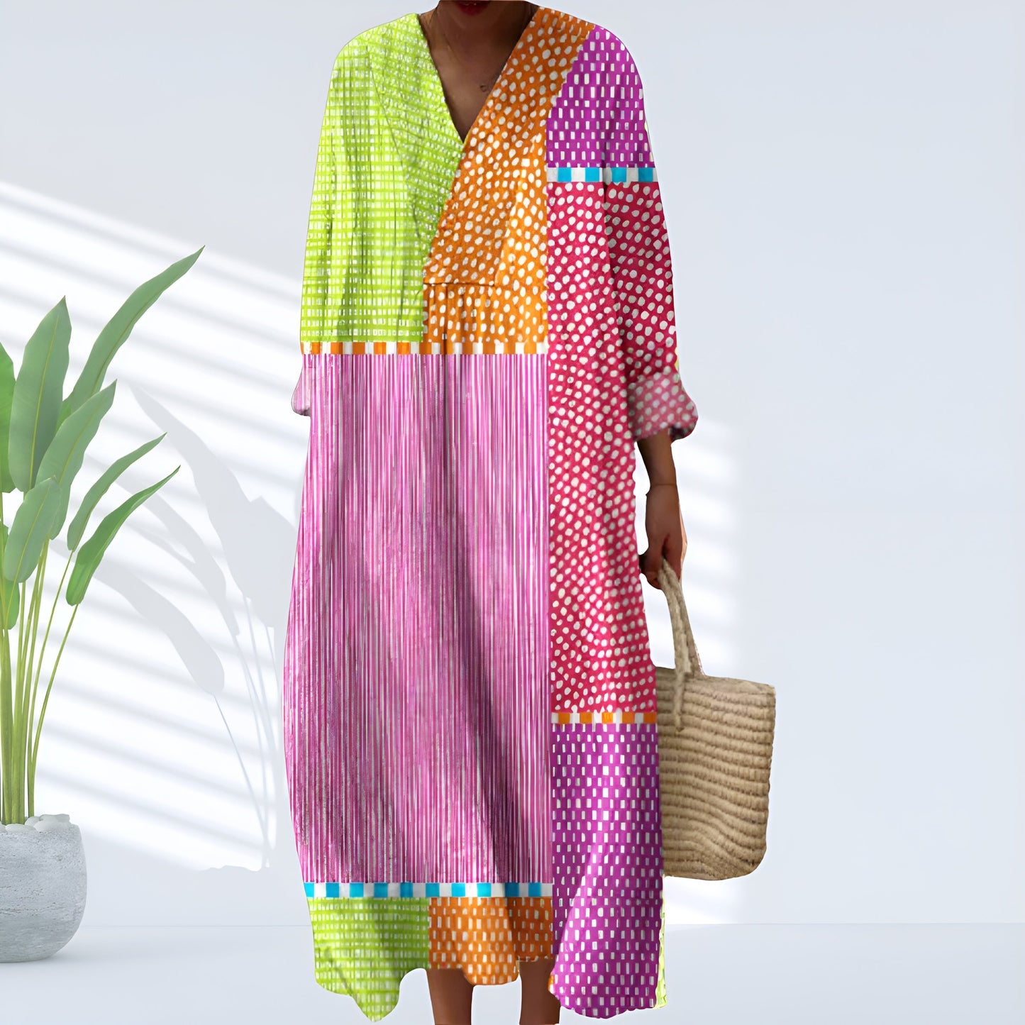 Nina™ | Luftiges Maxikleid mit Mustermix