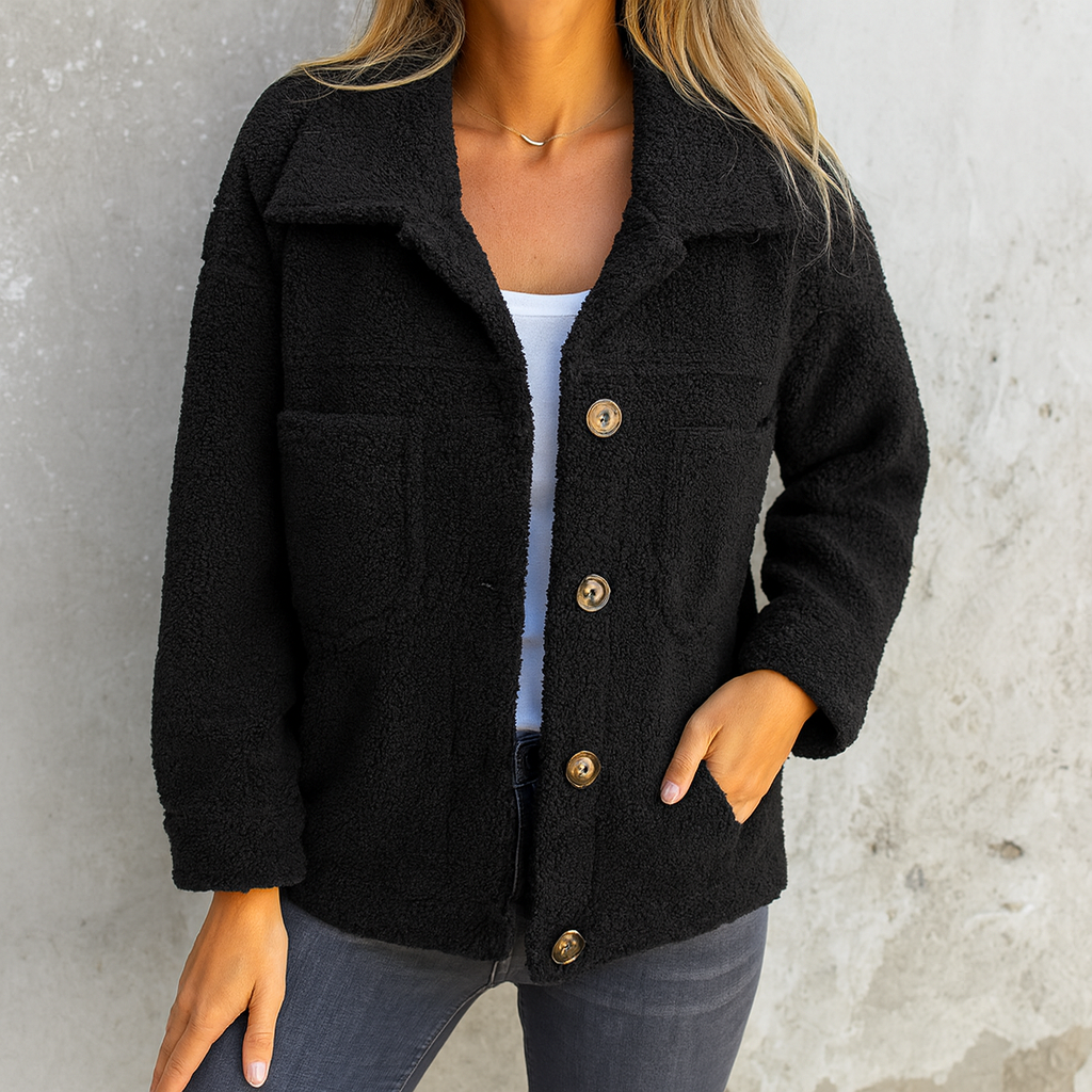 Katia™ | Weiche Fleecejacke mit Knöpfen