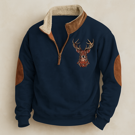 Christos™ | Pullover mit Hirsch-Detail