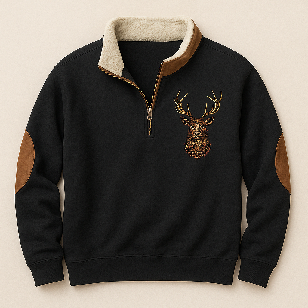 Christos™ | Pullover mit Hirsch-Detail
