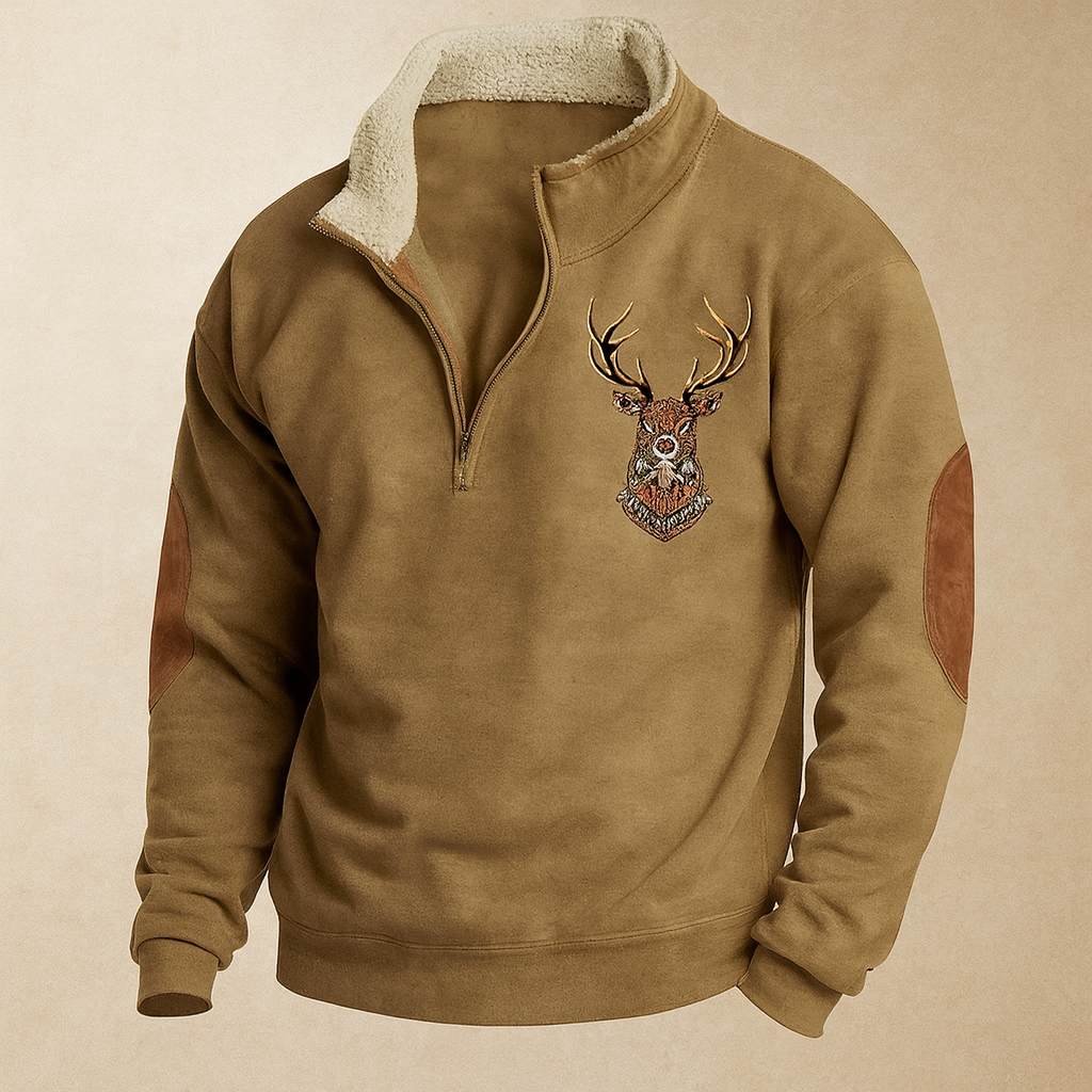 Christos™ | Pullover mit Hirsch-Detail