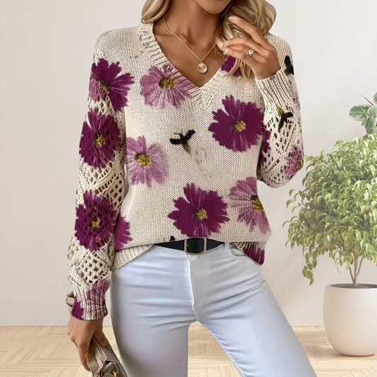 Aurélie™ | Gestrickte Cardigan mit Blumen