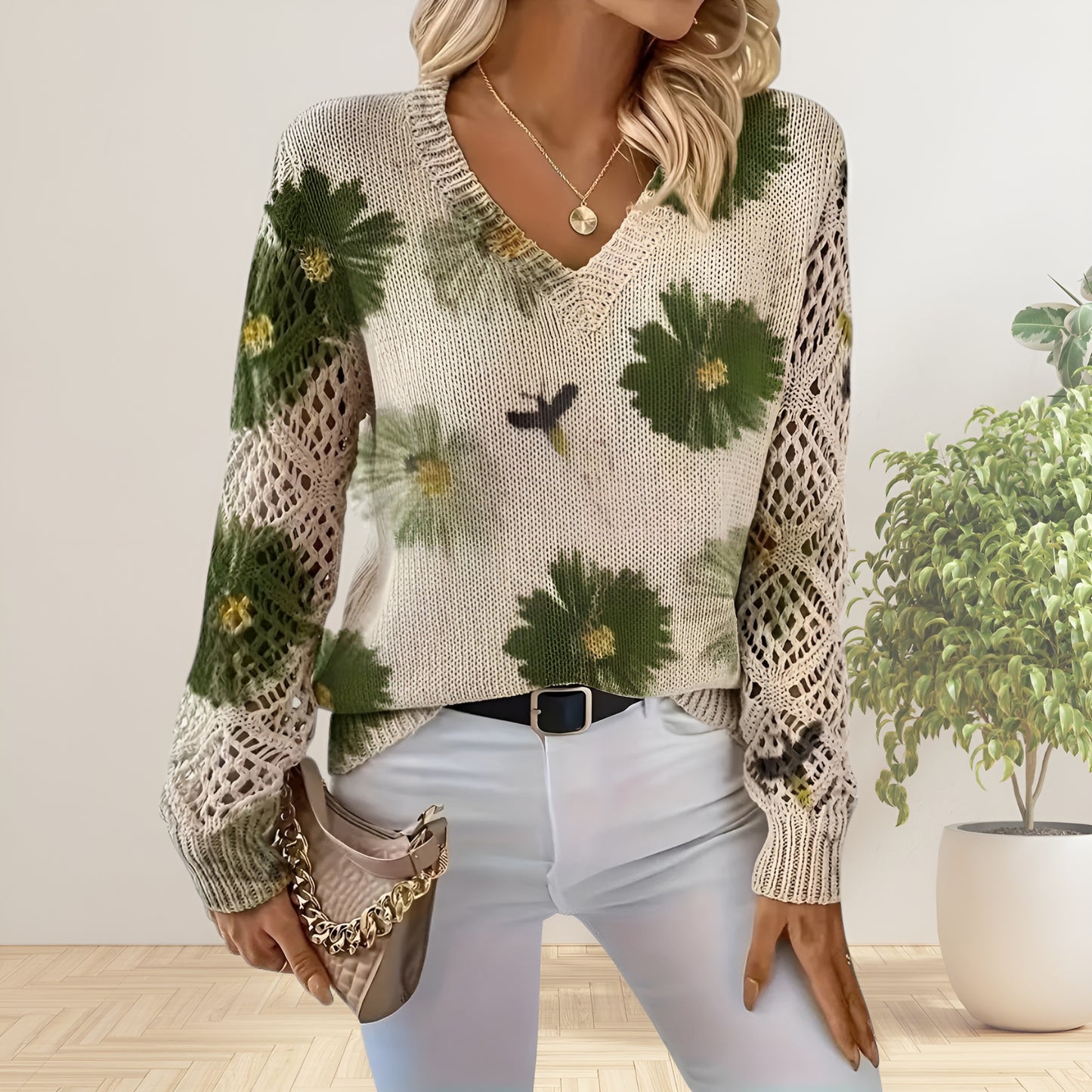 Aurélie™ | Gestrickte Cardigan mit Blumen
