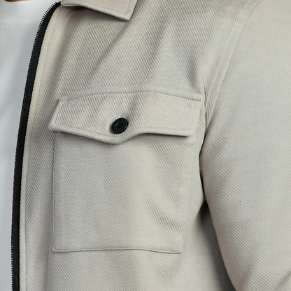 Leon™ | Overshirt mit Reißverschluss in Elfenbeinweiß