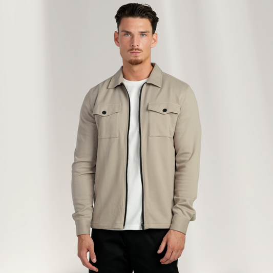 Leon™ | Overshirt mit Reißverschluss in Elfenbeinweiß