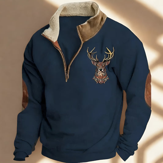 Christos™ | Pullover mit Hirsch-Detail