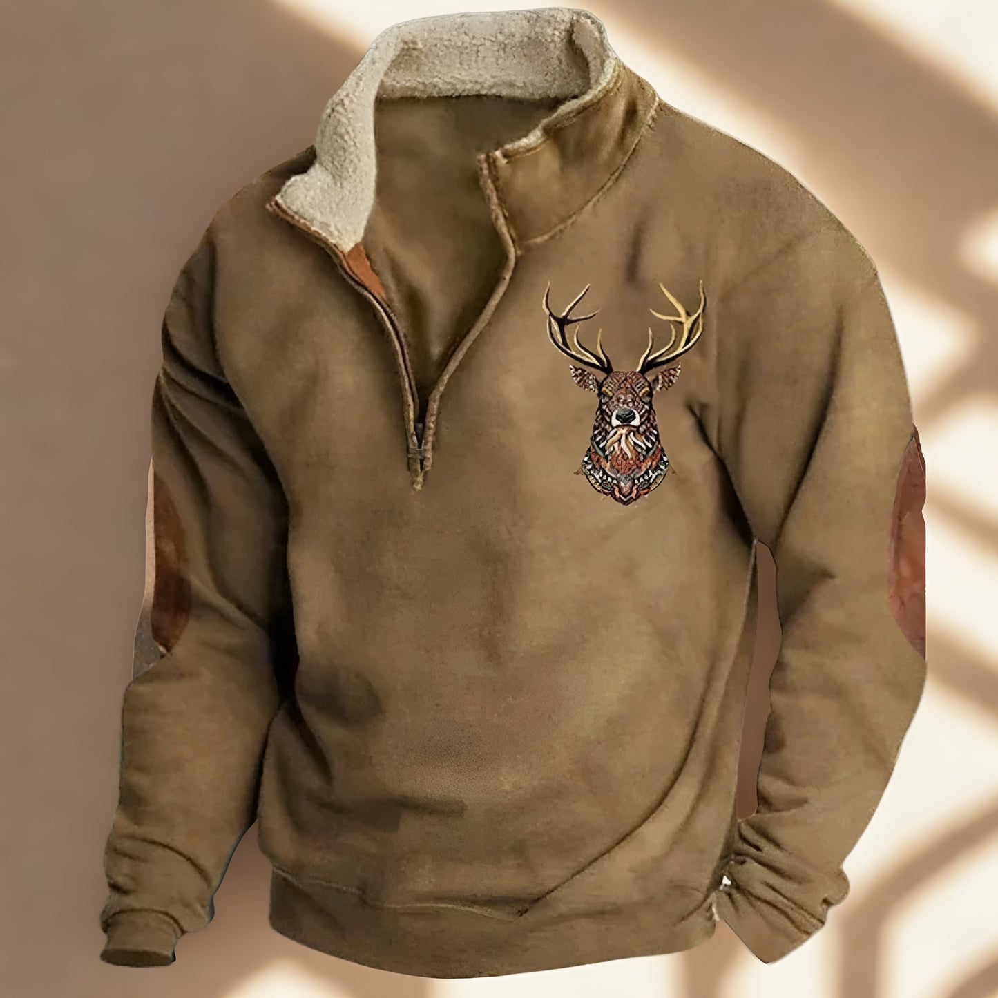 Christos™ | Pullover mit Hirsch-Detail