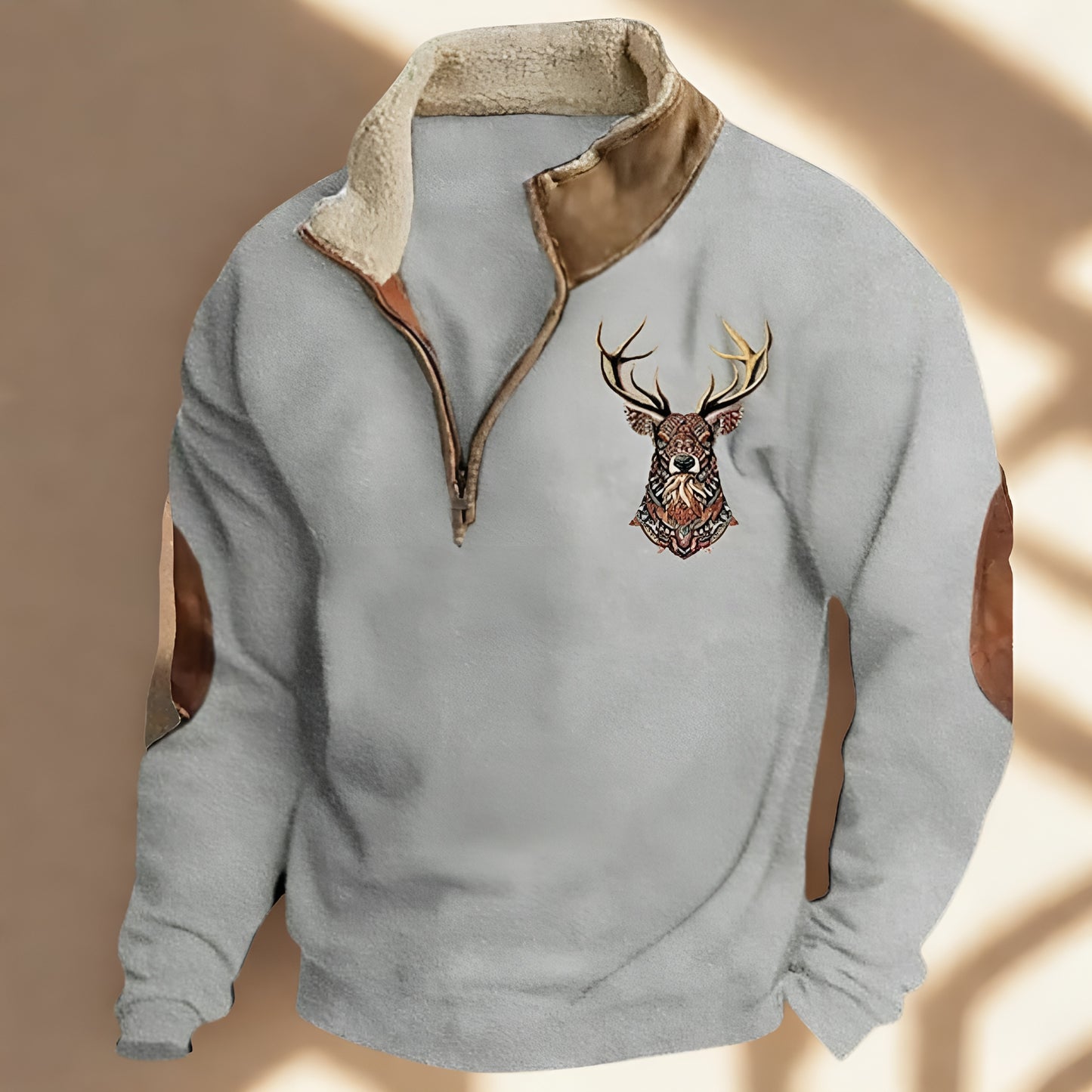 Christos™ | Pullover mit Hirsch-Detail