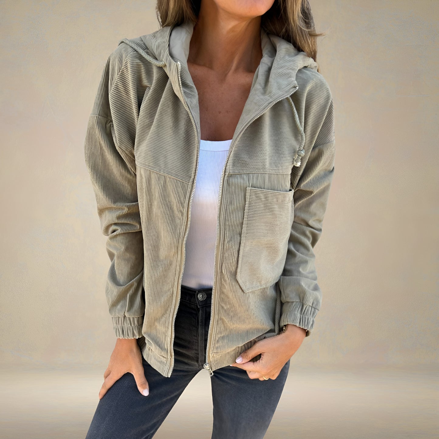 Elise™ | Weiche Jacke mit Kapuze und Reißverschluss