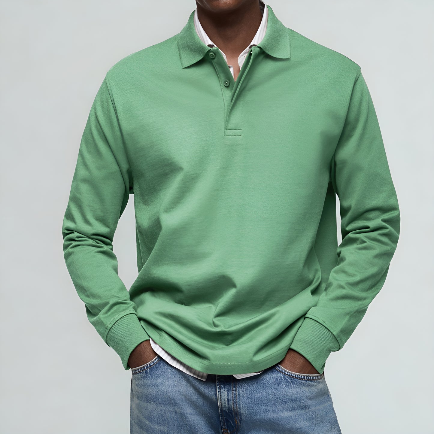 Lorenzo™ | Luxus-Poloshirt mit langen Ärmeln