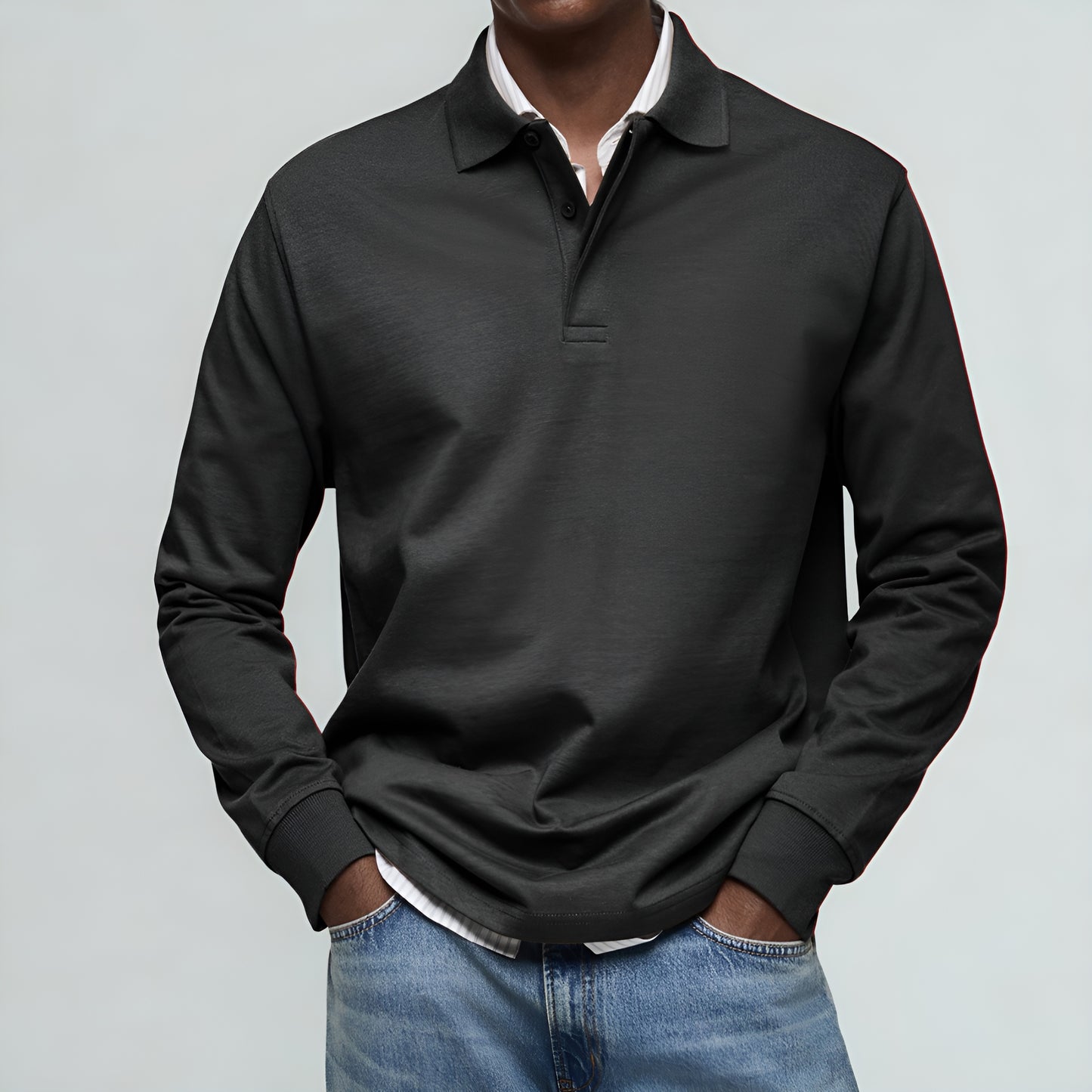 Lorenzo™ | Luxus-Poloshirt mit langen Ärmeln