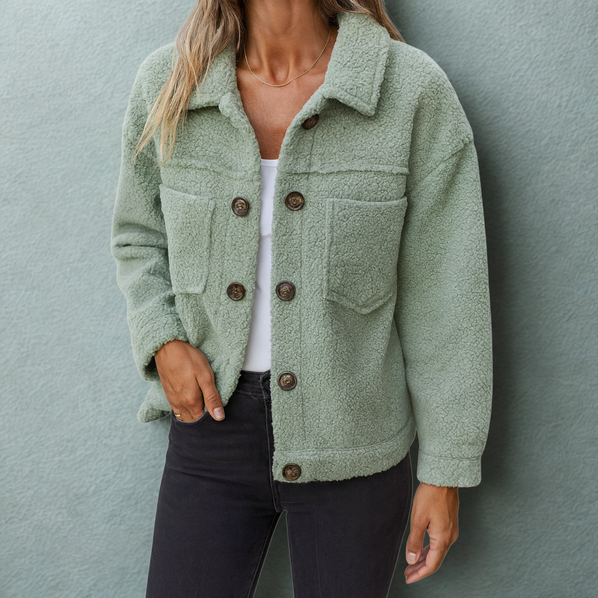 Katia™ | Weiche Fleecejacke mit Knöpfen