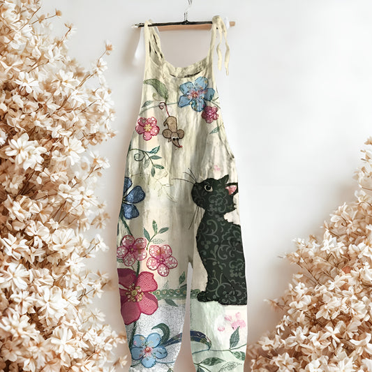Lotte™ | Ärmelloser Jumpsuit mit verspieltem Natur-Print
