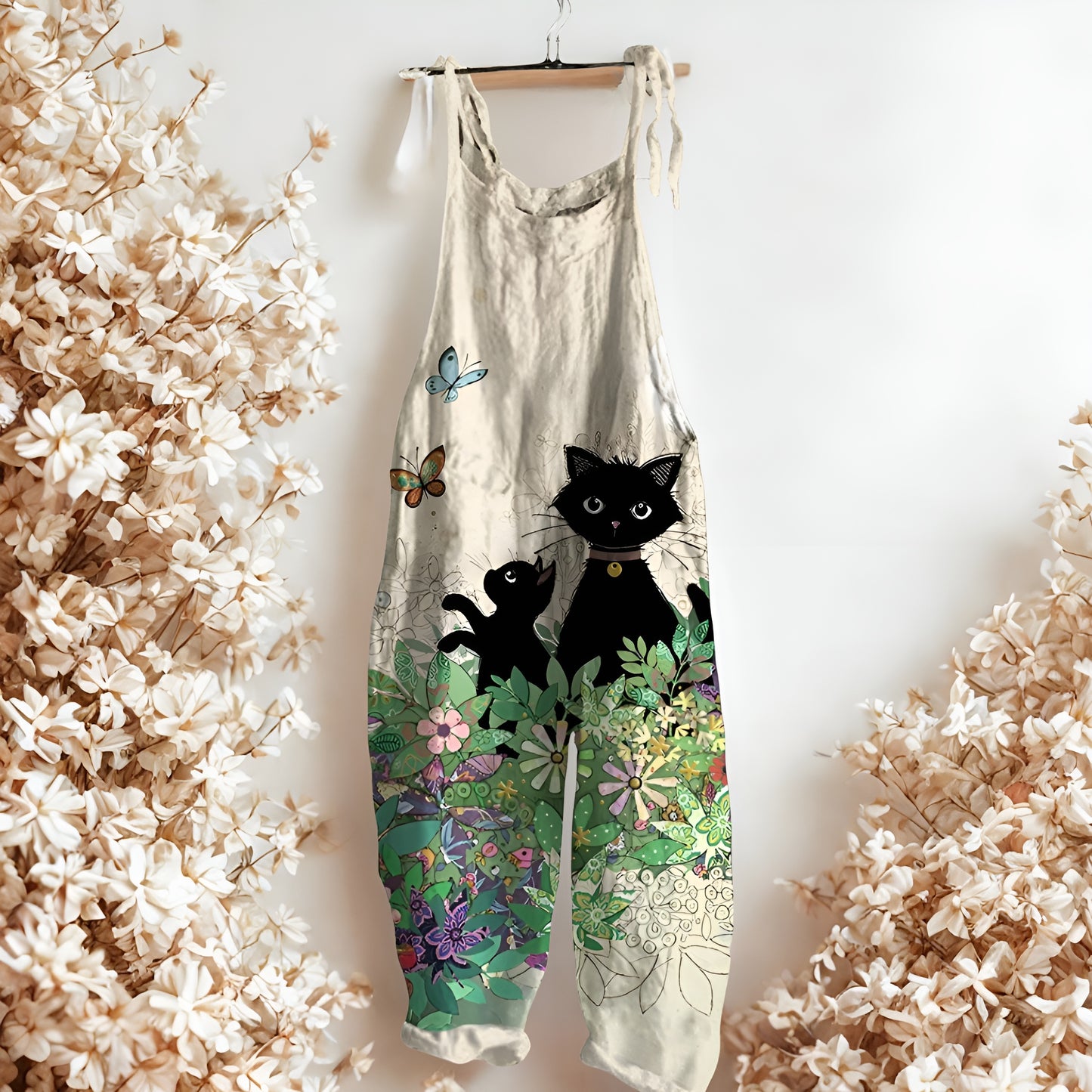 Lotte™ | Ärmelloser Jumpsuit mit verspieltem Natur-Print