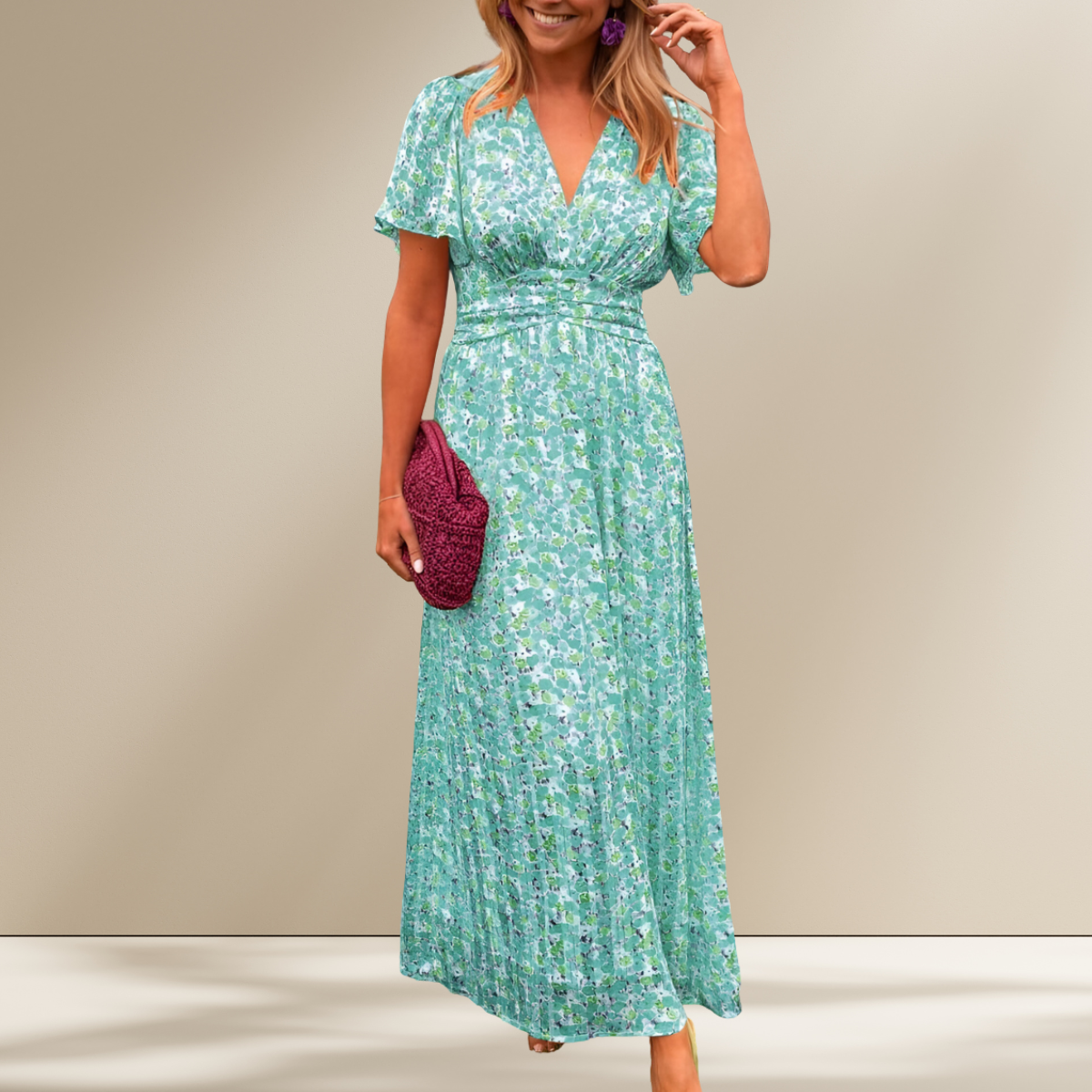Anja™ | Maxikleid mit V-Ausschnitt