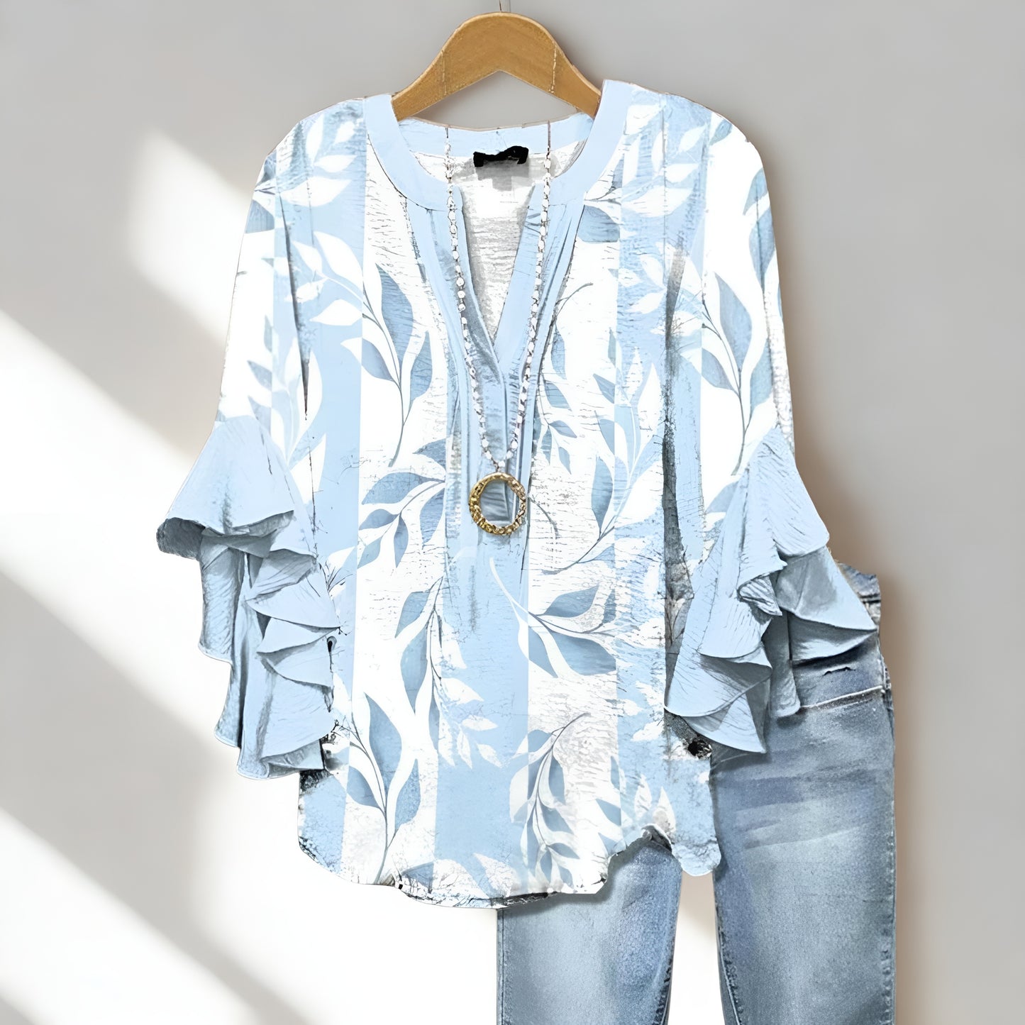 Tirza™ | Vintage-Bluse mit Blumenprint & Rüschenärmeln